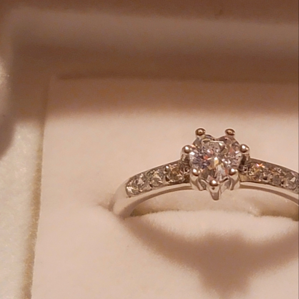 Child's 4mm Heart-Shaped Cubic Zirconia Ring in Sterling Silver - Size 4
